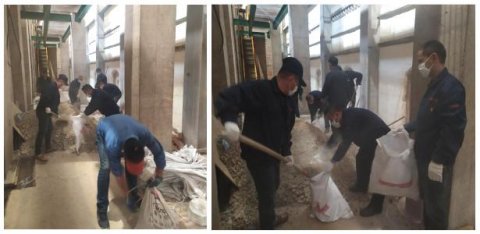 盛世公司黨支部組織黨員及積極分子義務(wù)勞動(dòng)，助力窯頭煙道清灰工作